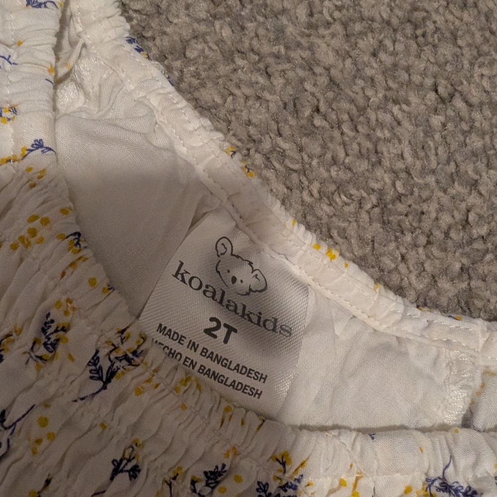 Floral Baby Dress with Smocked Bodice - Picture 2 of 3